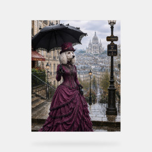 Victorian Poodle Lady at Sacré-Cœur – Paris Wall A Acrylic Sign
