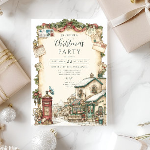 Victorian Postbox Christmas Invitation