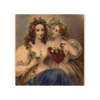 Victorian print The Parting Wreath hand-colored