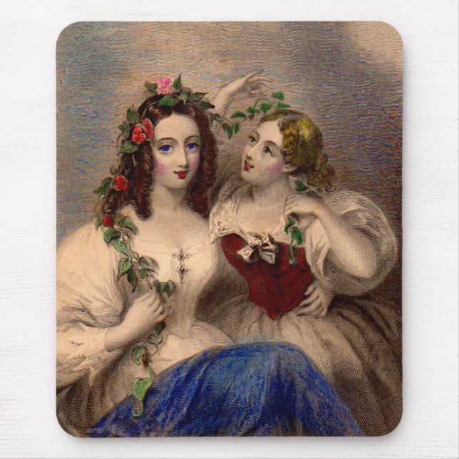 Victorian print The Parting Wreath Mouse Pad (Front)
