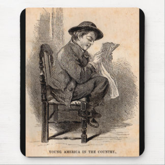 Victorian print Young America in the Country Mouse Pad