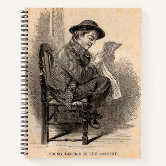 Victorian print Young America in the Country Notebook