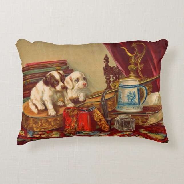 Victorian puppy dogs and stuff accent pillow (Front)