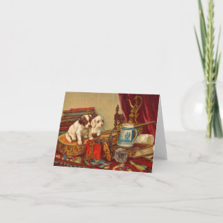 Victorian puppy dogs and stuff note card