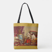 Victorian puppy dogs and stuff print tote bag (Back)