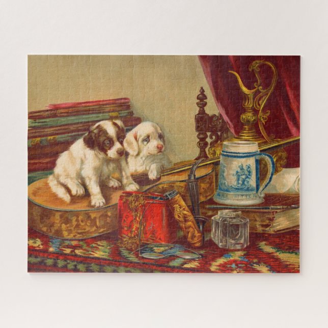 Victorian puppy dogs print jigsaw puzzle (Horizontal)