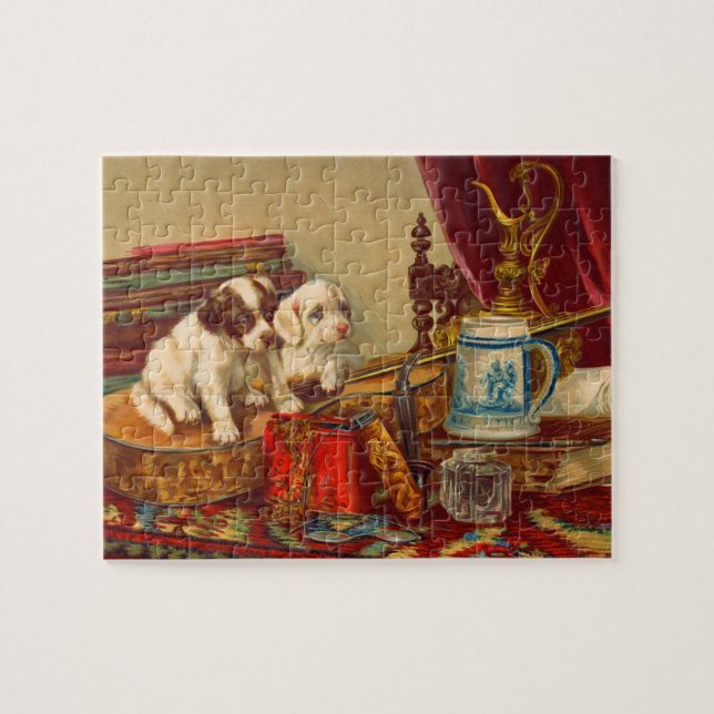 Victorian puppy dogs print jigsaw puzzle (Horizontal)