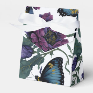 Victorian purple magenta floral butterflies favor boxes
