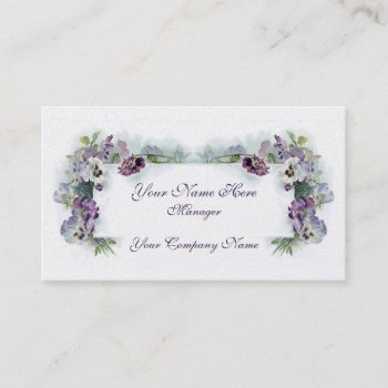 Victorian Purple Pansies Business Card by Past_Impressions at Zazzle