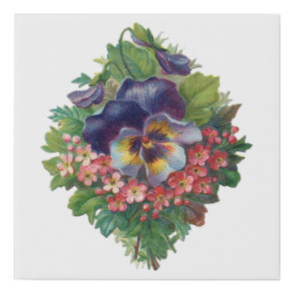 Victorian Purple Pansy Bouquet for Mother's Day Faux Canvas Print