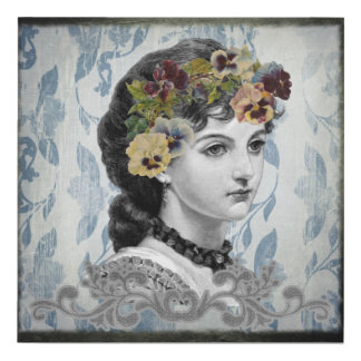 Victorian Purple Pansy Bouquet for Mother's Day Faux Canvas Print