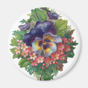 Victorian Purple Pansy Bouquet for Mother's Day Magnet