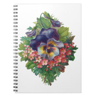 Victorian Purple Pansy Bouquet for Mother's Day Notebook
