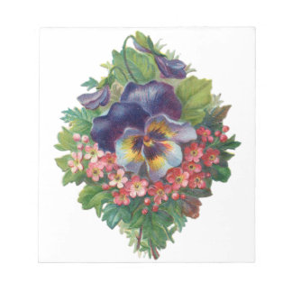 Victorian Purple Pansy Bouquet for Mother's Day Notepad