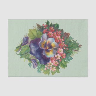 Victorian Purple Pansy Bouquet for Mother's Day Tissue Paper