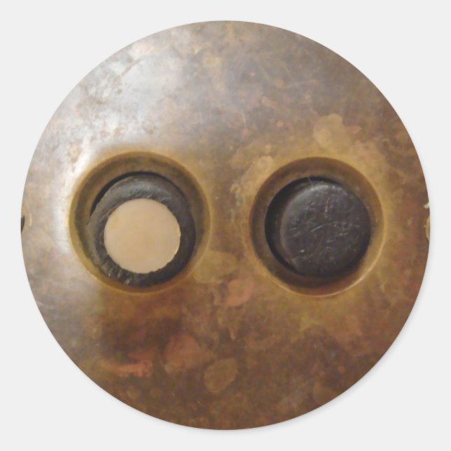 Victorian Push Button Light Switch Classic Round Sticker (Front)