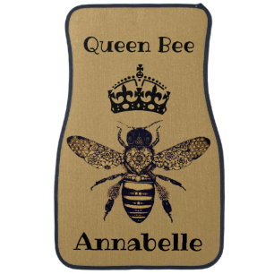 Victorian Queen Bee with Crown Personalize Car Floor Mat
