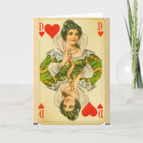 Victorian Queen of Hearts Card