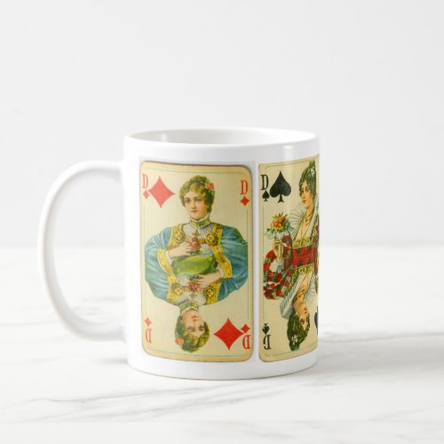 Victorian queens of cards coffee mug