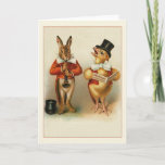 Victorian Rabbit And Chick Easter Note Card at Zazzle