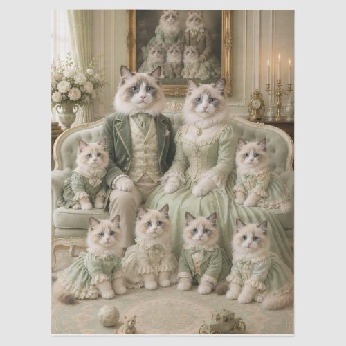 Victorian Ragdoll Cat Family Tissue Paper