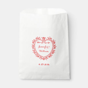 Victorian Red Heart Wedding Favor Bag
