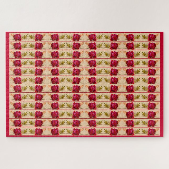 Victorian red rose jigsaw puzzle (Horizontal)