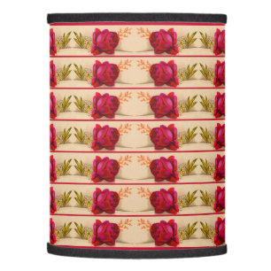 Victorian red rose lamp shade