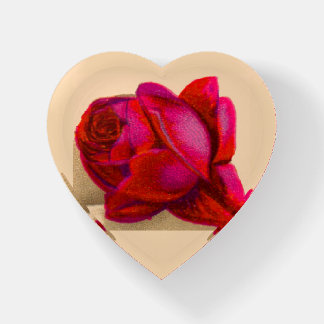 Victorian red rose paperweight