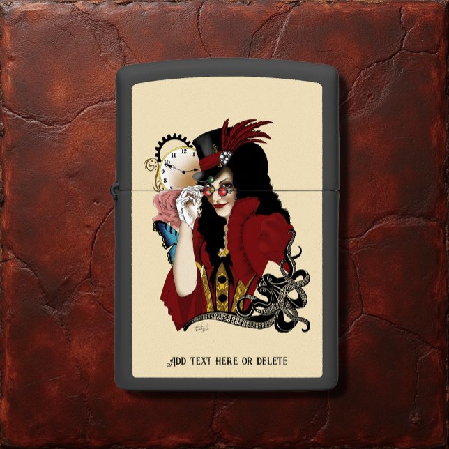 Victorian Red Steampunk Black Octopus Zippo Lighter (Creator Uploaded)