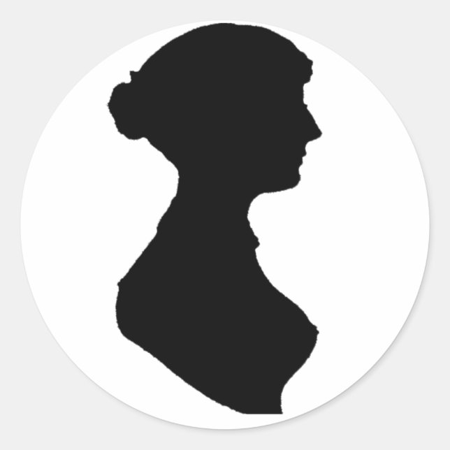 Victorian Regency Woman Silhouette Independent Art Classic Round Sticker (Front)