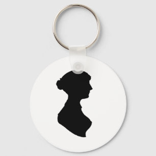 Victorian Regency Woman Silhouette Independent Art Keychain