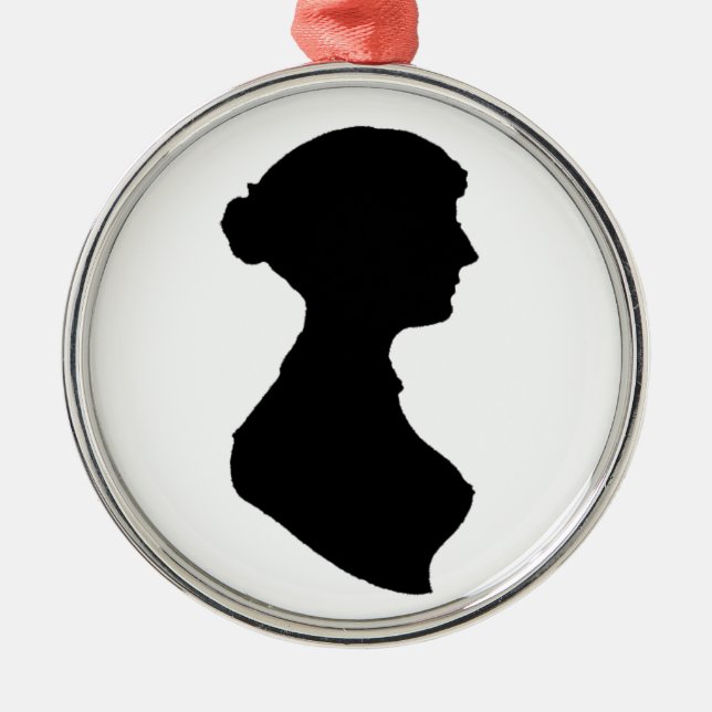 Victorian Regency Woman Silhouette Independent Art Metal Ornament (Front)