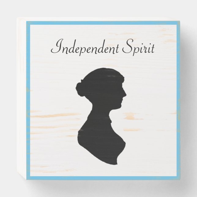 Victorian Regency Woman Silhouette Independent Art Wooden Box Sign (Front Horizontal)