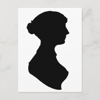 Victorian Regency Woman Silhouette Portrait Postcard by ThatShouldbeaShirt at Zazzle
