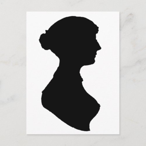 Victorian Regency Woman Silhouette Portrait Postcard