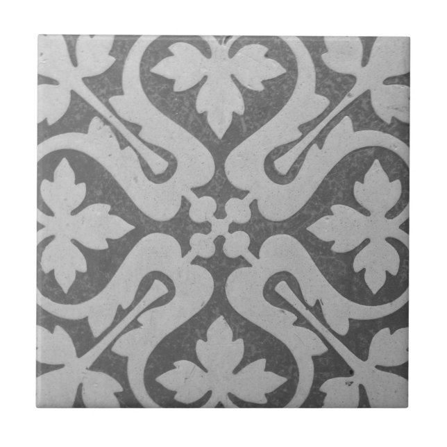 Victorian Reproduction Floral Ceramic Tile (Front)