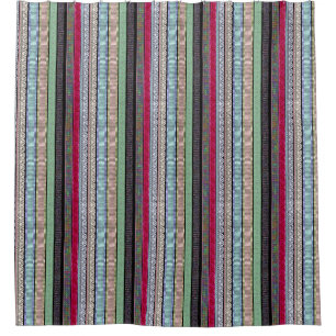 Victorian Ribbon Multi Colored Shower Curtain
