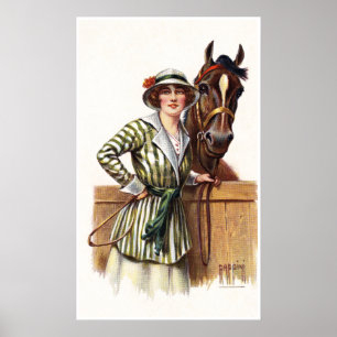 VICTORIAN RIDER and HORSE: Fine Art Poster