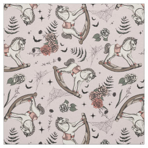 Victorian Rocking Horse Chic Noir Fine-Line Fabric