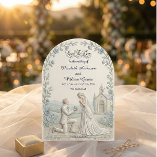 Victorian Romance Proposal Chapel Scene Save The Date