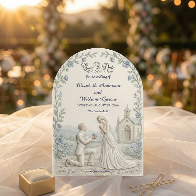 Victorian Romance Proposal Chapel Scene Save The Date (Creator Uploaded)