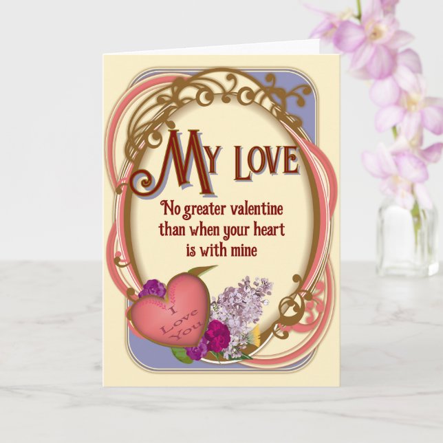 Victorian Romantic Customizable Valentine Card (Orchid)