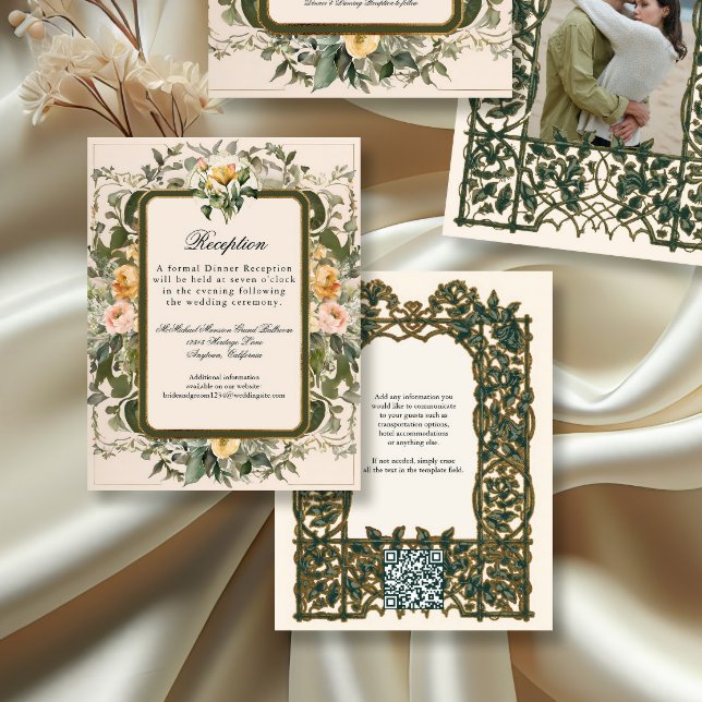 Victorian Romantic Roses French Elegant Reception Invitation (Creator Uploaded)