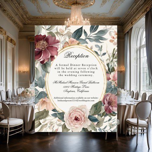 Victorian Romantic Roses French Elegant Reception Invitation