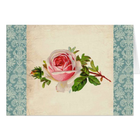 Victorian Rose and Damask Cards (Front Horizontal)