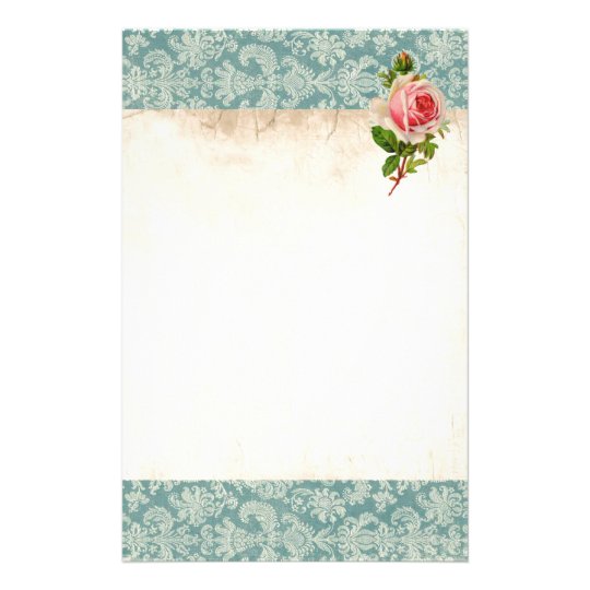 Victorian Rose and Damask Stationery
