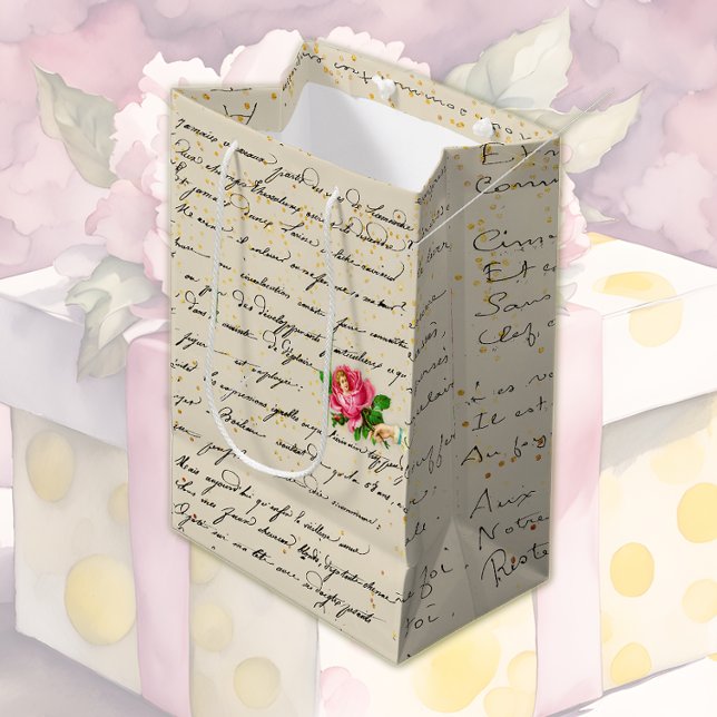 Victorian Rose and Letter Medium Gift Bag (Creator Uploaded)