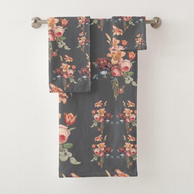 Victorian Rose and Lily  Bath Towel Set (Insitu)