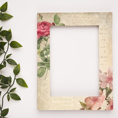 Victorian Rose and Text Ephemera Decoupage Tissue Paper